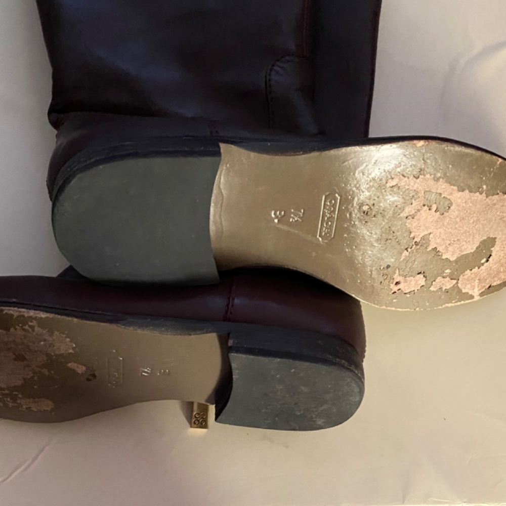Coach Brown Soft Leather Tall Boots - Picture 4 of 7